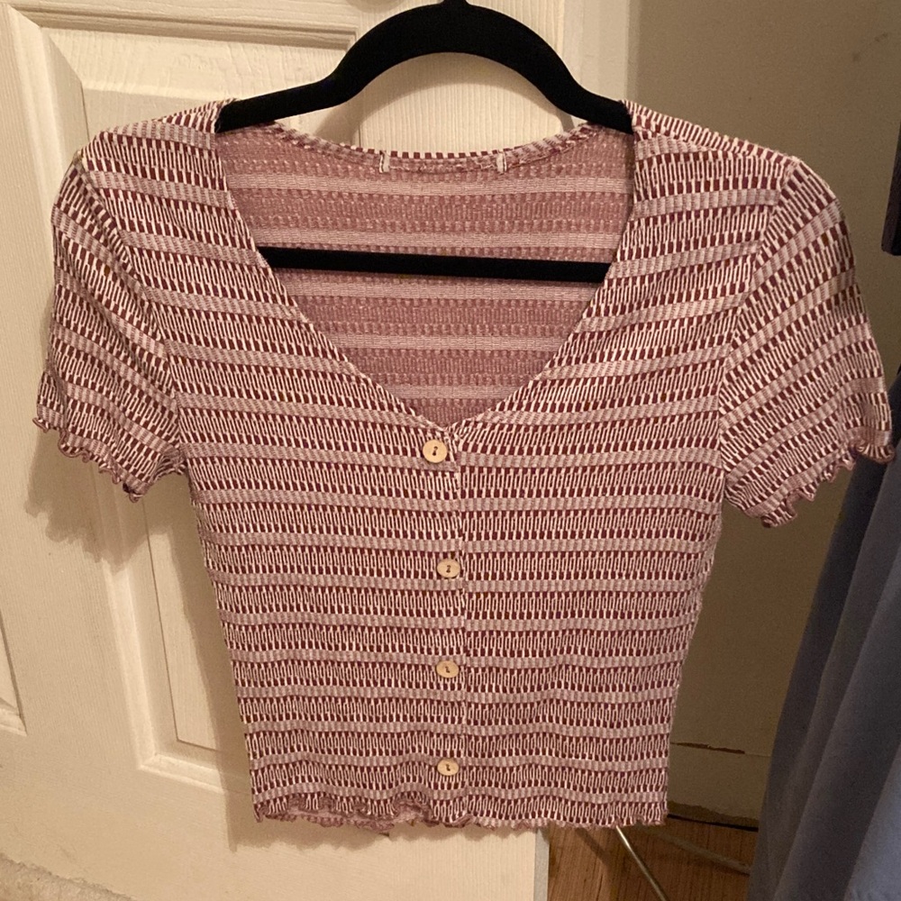 Women's V-Neck Button-Up Top
